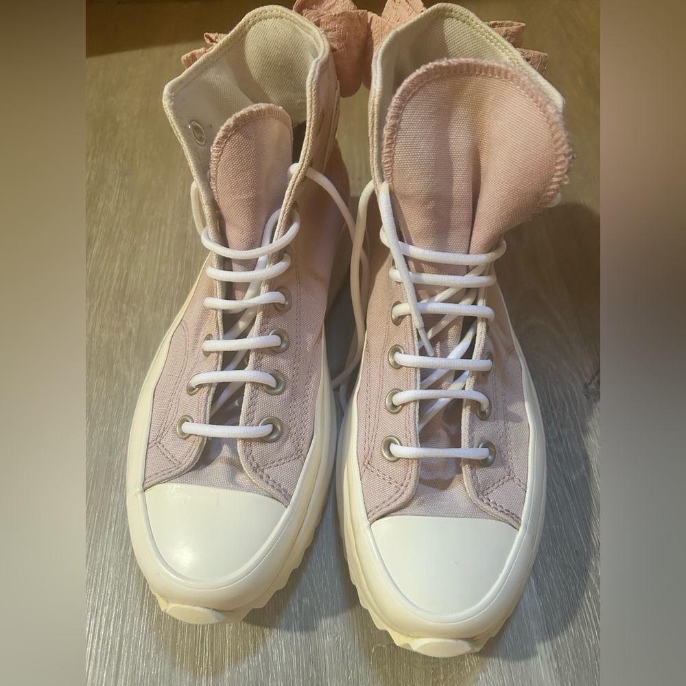 Blush Bow High-Top Run Star Converse Sneakers